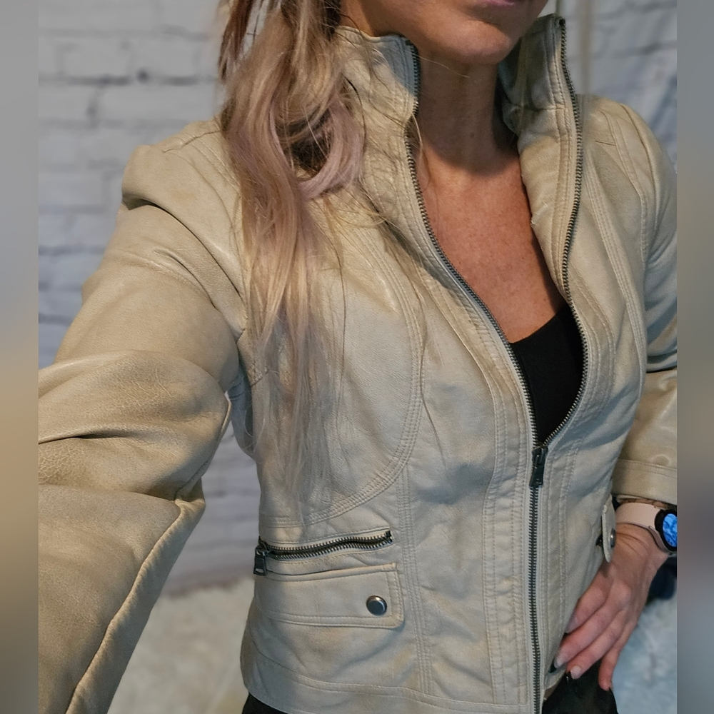 faux leather jacket